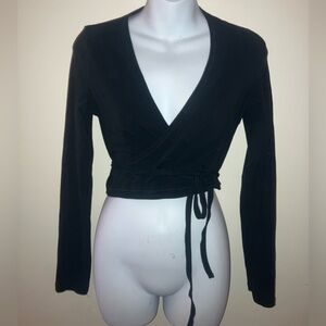 Long Sleeve Wrap Crop Top